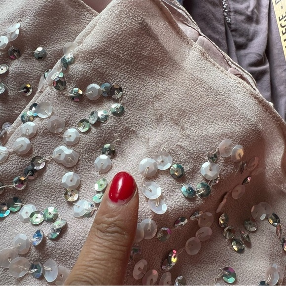 ASOS sequin pink pastel mini dress A-line prom party special occasion birthday - Picture 13 of 15